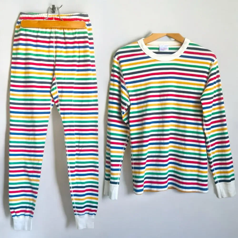 Hanna Andersson Two Piece Pajamas Classic Twee Organic Kidcore Cotton Striped S - Picture 11 of 11